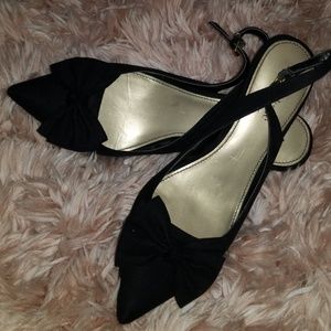 Black suede heel